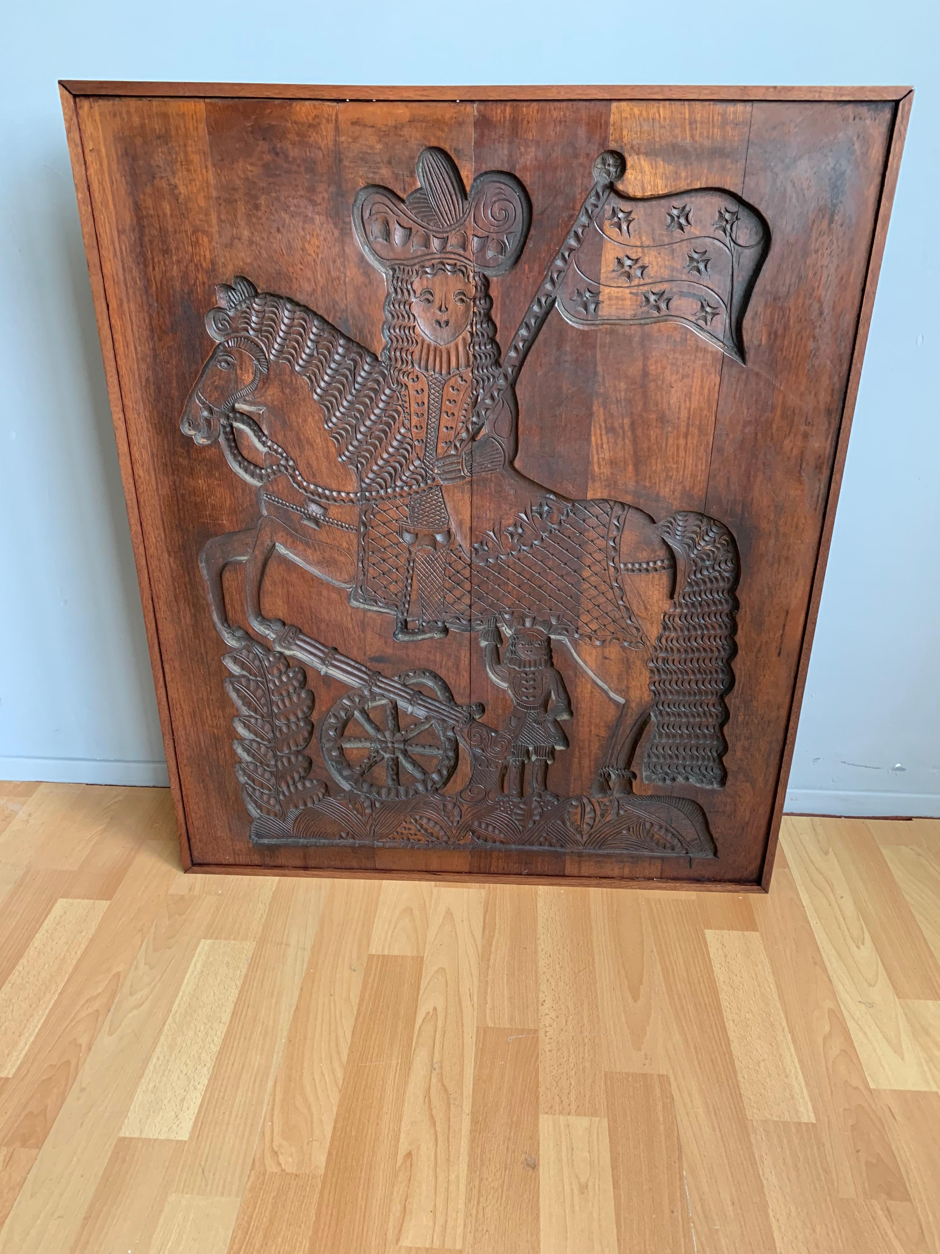 20th Century Old and Very Large Solid Hard Wood, Folk Art Gingerbread Mold for Wall Display