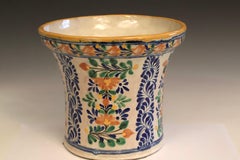 Old Antique Casa Guevara Puebla Talavera Mexican Pottery Planter Jardiniere 10"