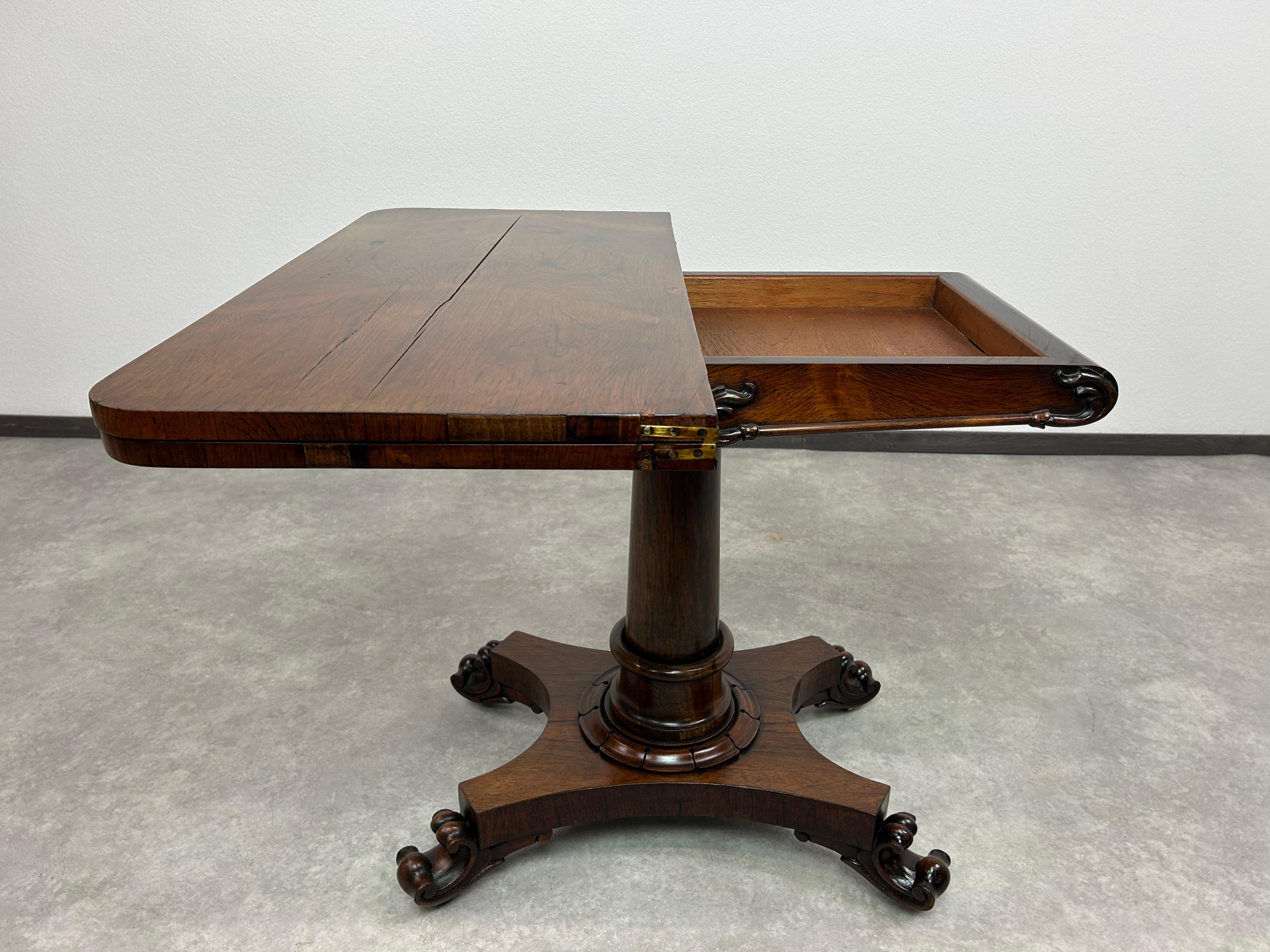 Bois Ancienne console et table à cartes en vente
