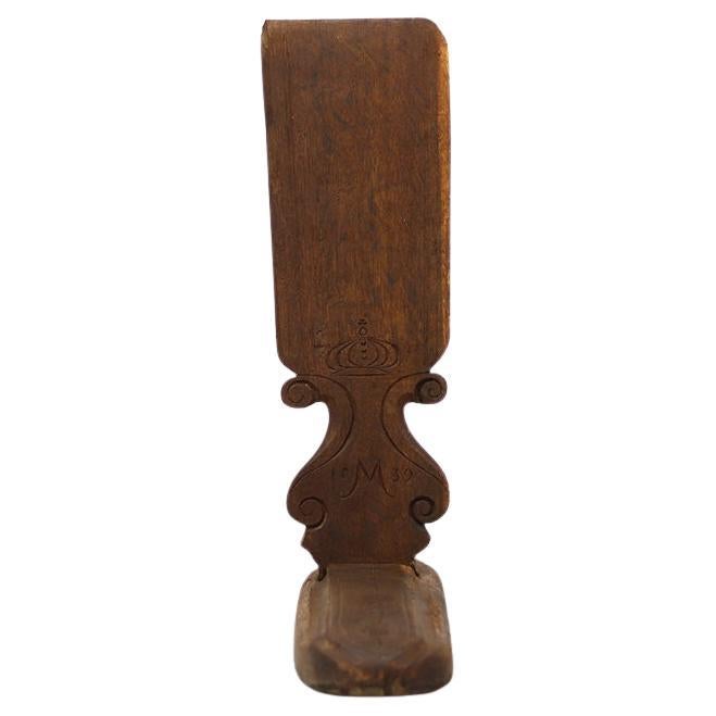 Old Antique Farmhouse Rustic "Schwingstock" Ornamental Object from 1839