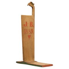 Old Antique Farmhouse Rustic "Schwingstock" Ornamental Object from 1889