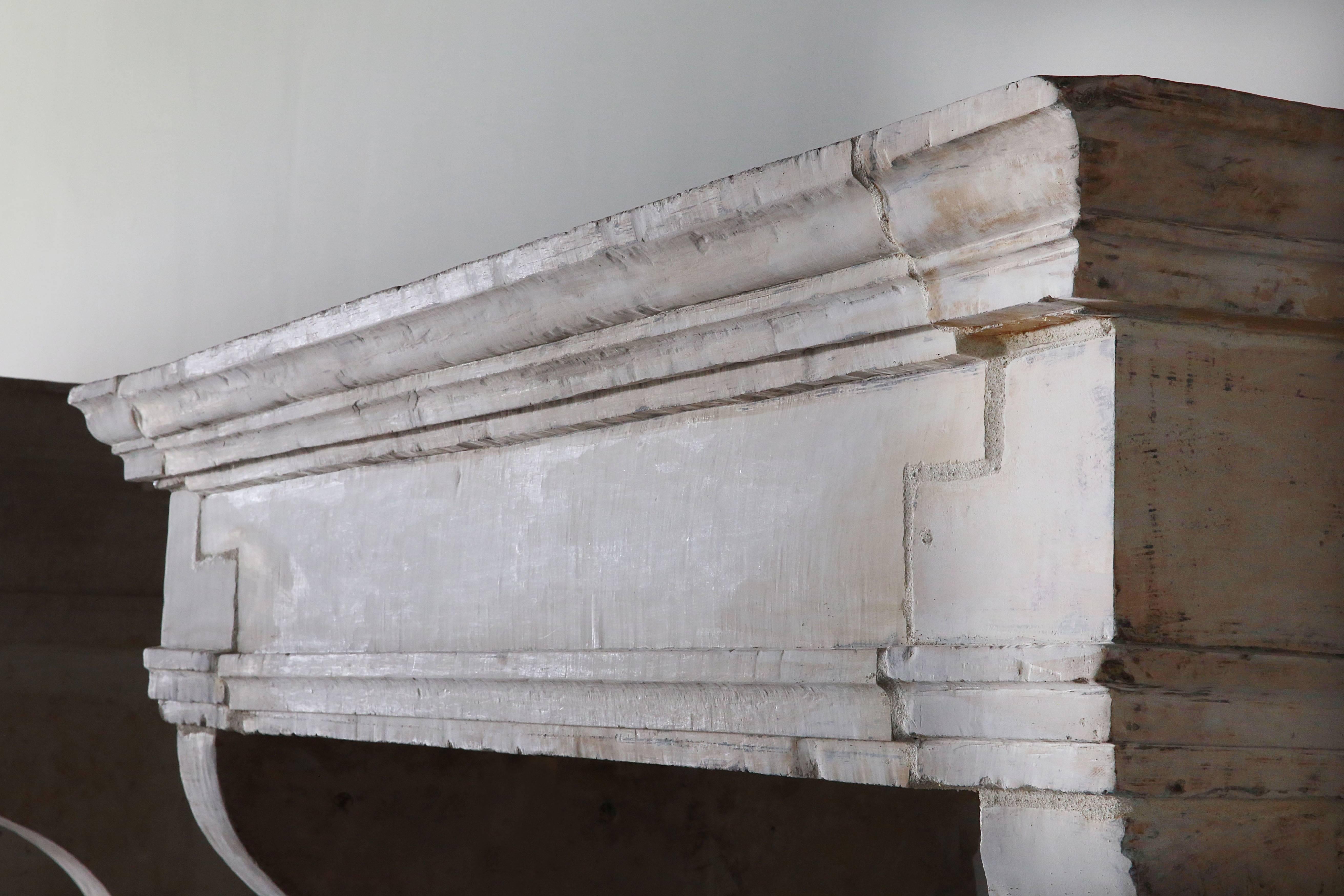 19th Century Old Antique Fireplace of French Limestone