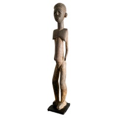 Old Antique Lobi Wooden Female Figure Sculpture Produced in Burkina Faso, Africa