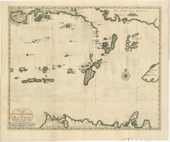 Old Antique Map of the Banda Islands (Southeast), Indonesia & Northern Australia