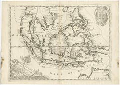 Original Antique Map of the Philippines, Malaysia, Indonesia, Singapore, c.1690