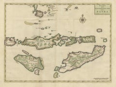 Old Antique Map of the Sumbawa, Flores, Timor in the Banda Region of Indonesia
