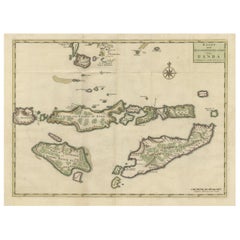 Old Antique Map of the Sumbawa, Flores, Timor in the Banda Region of Indonesia