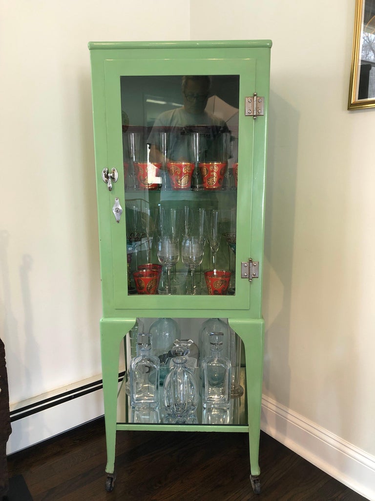 Old Antique Medical in Citrus Green, ChromePlated Hardware at