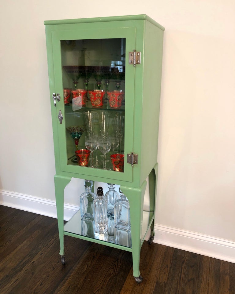 Old Antique Medical in Citrus Green, ChromePlated Hardware at