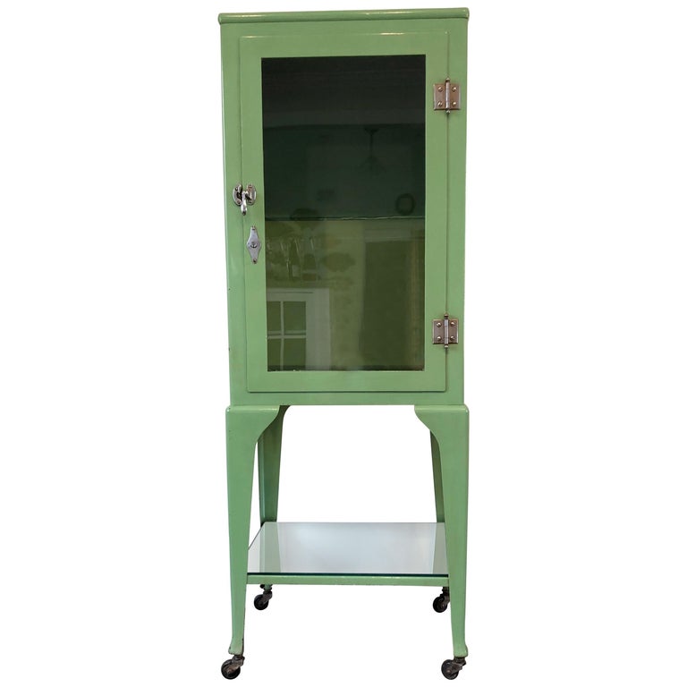 Old Antique Medical in Citrus Green, ChromePlated Hardware at