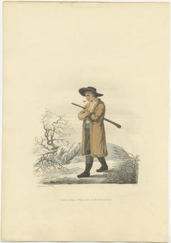 Old Antique Print of a Peasant of Upper Carniola, Slovenia, Eastern Europe, 1804