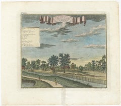 Old Antique Print of Fort Noordwijk, Batavia 'Jakarta, Indonesia', 1739