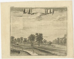 Old Antique Print of Fort Noordwijk, Batavia in the Dutch East Indies, 1739