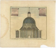 Old Antque Pirint of the New Dutch Church of Batavia 'Jakarta, Indonesia', 1744