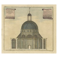 Old Antque-Pionier der neuen niederländischen Kirche von Batavia „Jakarta, Indonesien“, 1744
