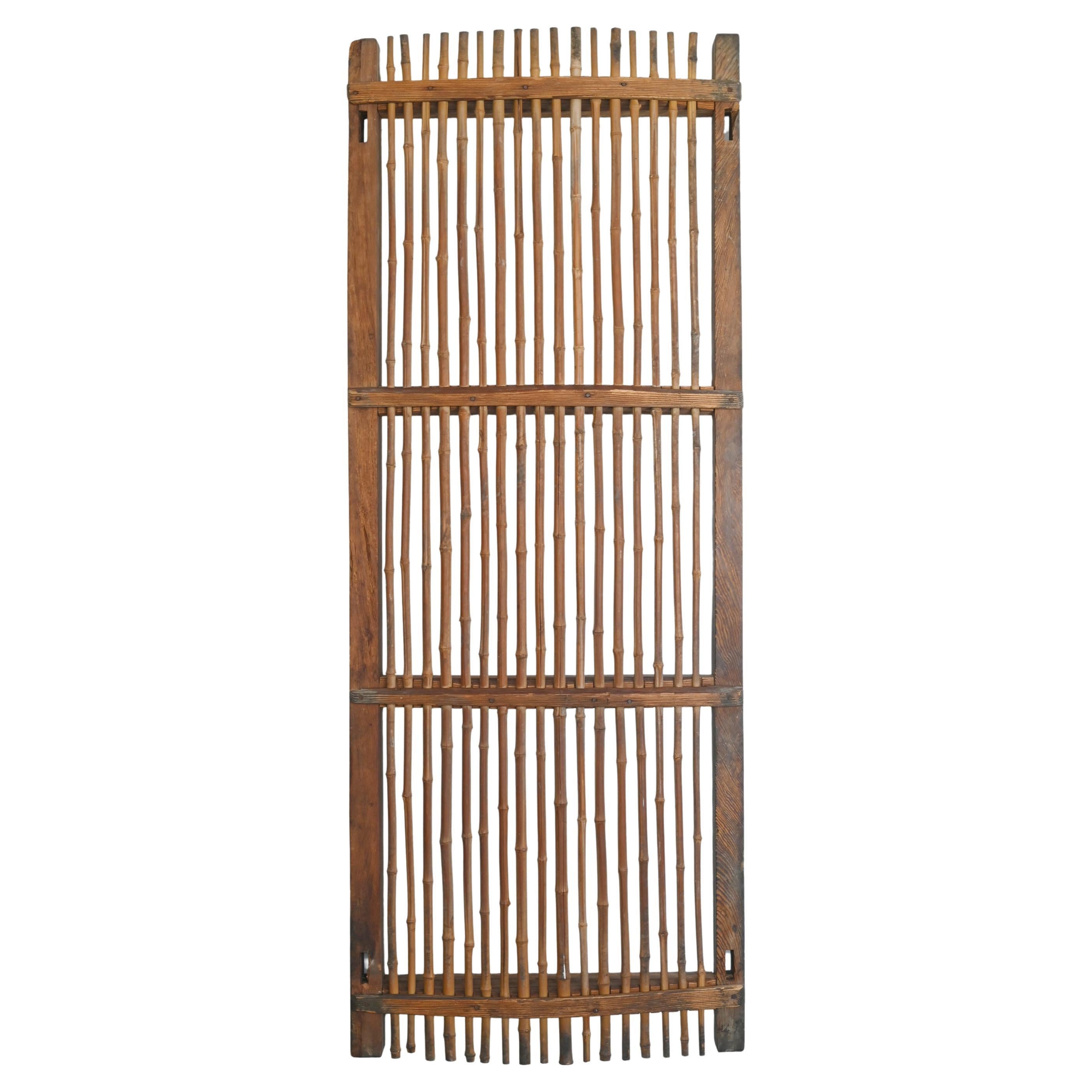 Vecchio oggetto d'arte da parete in bambù ad arco / Giappone, inizio XX secolo/MINGEI