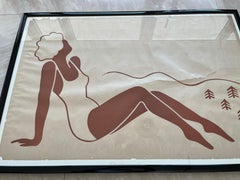 Old Art Deco Advertising Poster / Sun Cream, 1930