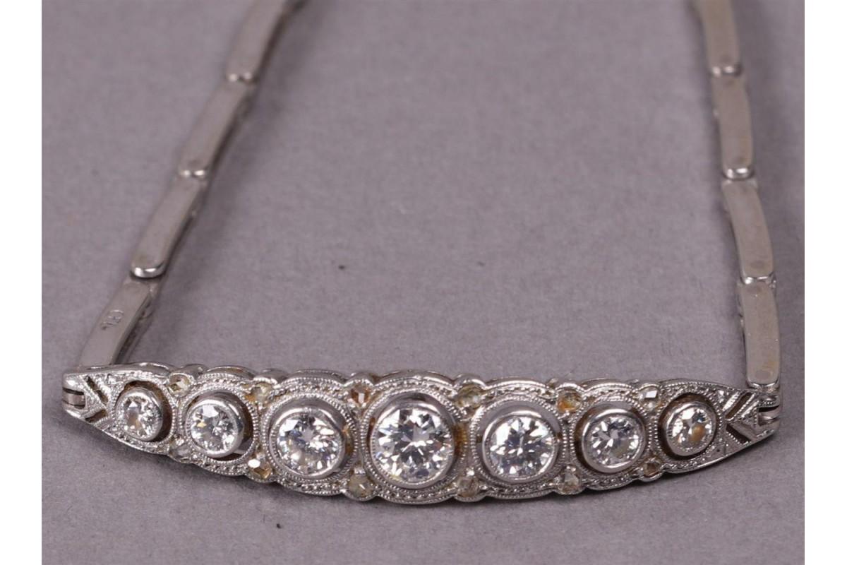 Old Art Deco bracelet with diamonds, 1930s. For Sale 2