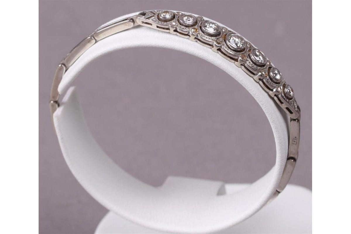 Bracelet Art déco ancien avec diamants, années 1930. en vente 3