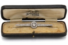 Old Art Deco gold brooch with diamonds, circa 1940s.