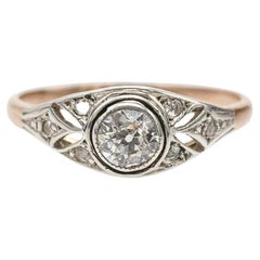 Old Art Deco style ring with "old" diamonds 0.40 ct.