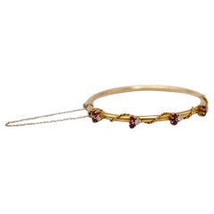 Altes Jugendstil-Goldarmband aus Gold mit Rubinen und Diamanten