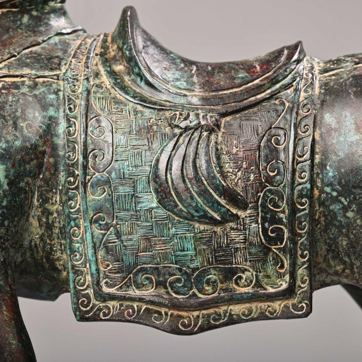 Old Asian Bronze Horse with Raised Head For Sale 4