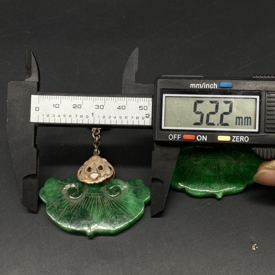 20th Century Old Asian Handcrafted Tibetan Miao Silver Earrings Jewelry with Jade Inlay For Sale
