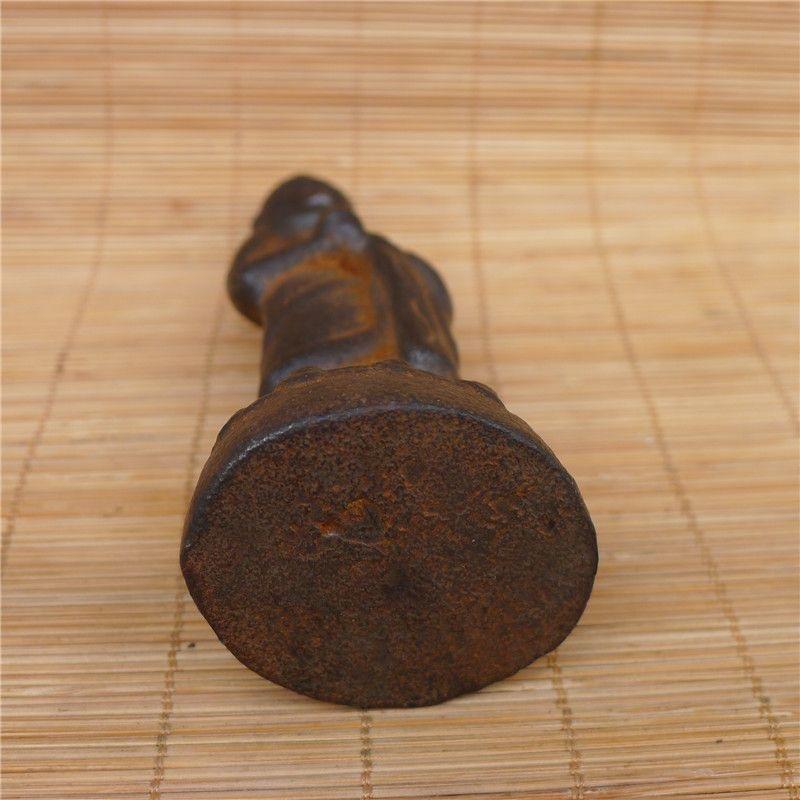 20th Century Old Asian Iron Standing Praying Buddha Statue For Sale