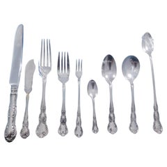 Used Old Atlanta by Wallace Sterling Silver Flatware Set for 12 Service 113 pieces 