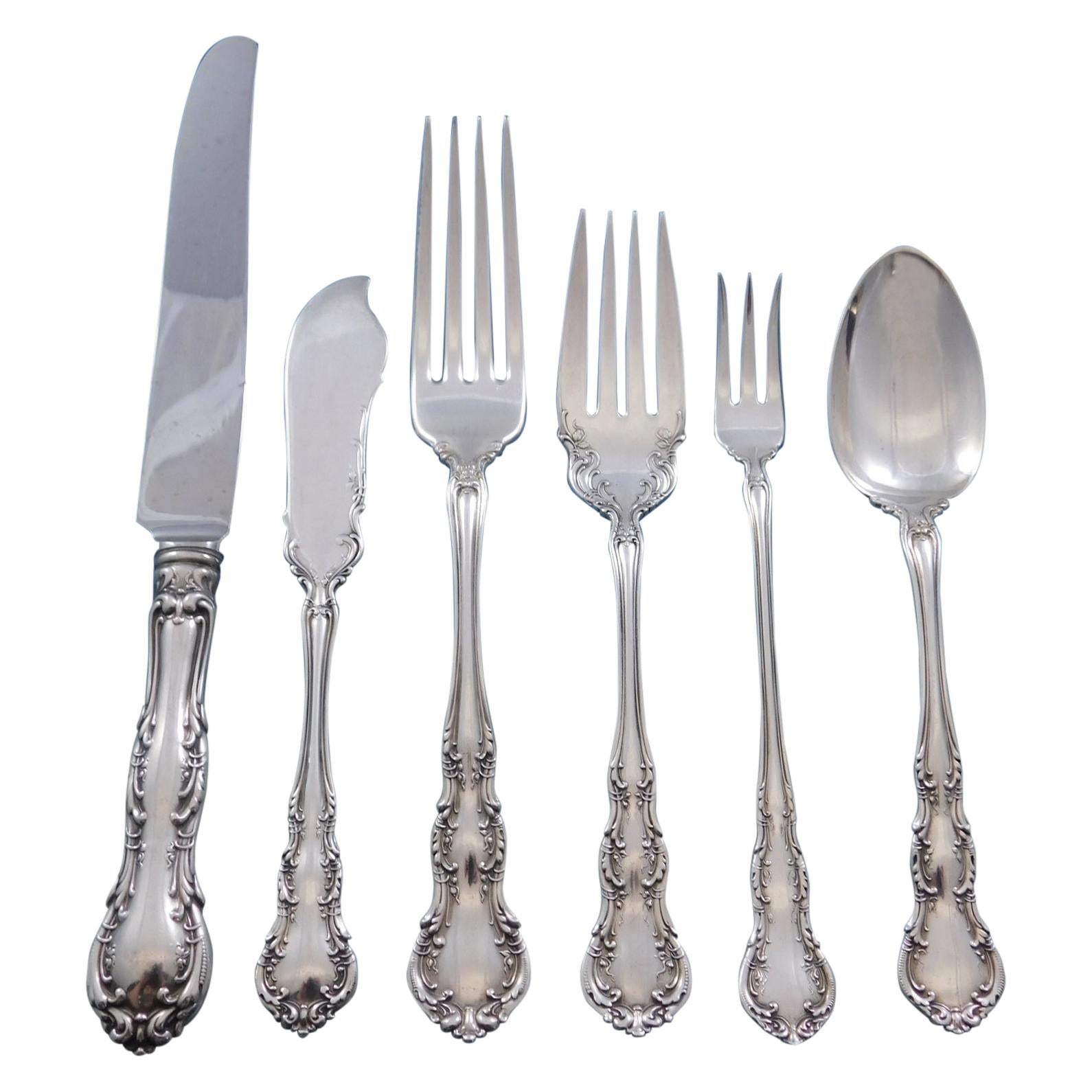 Old Atlanta Irving by Wallace Sterling Silver Flatware Set for 8 Service 50 pcs