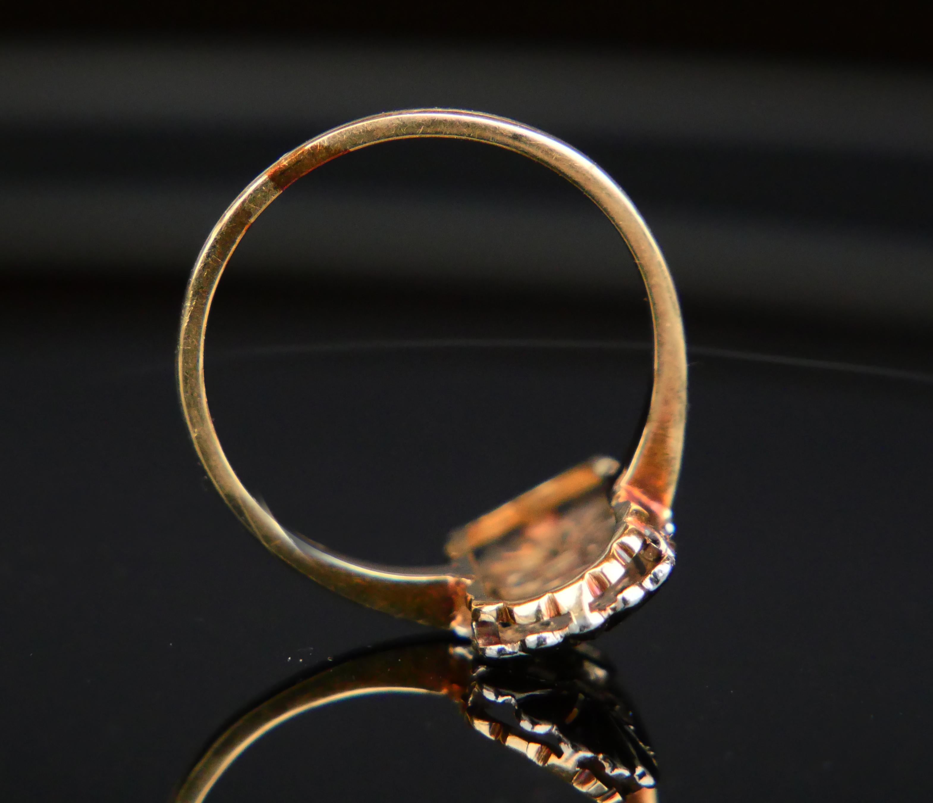 Altösterreichischer Ring Diamanten 14K Gelb Weißgold Ø7.75US/ 2.5gr im Angebot 1