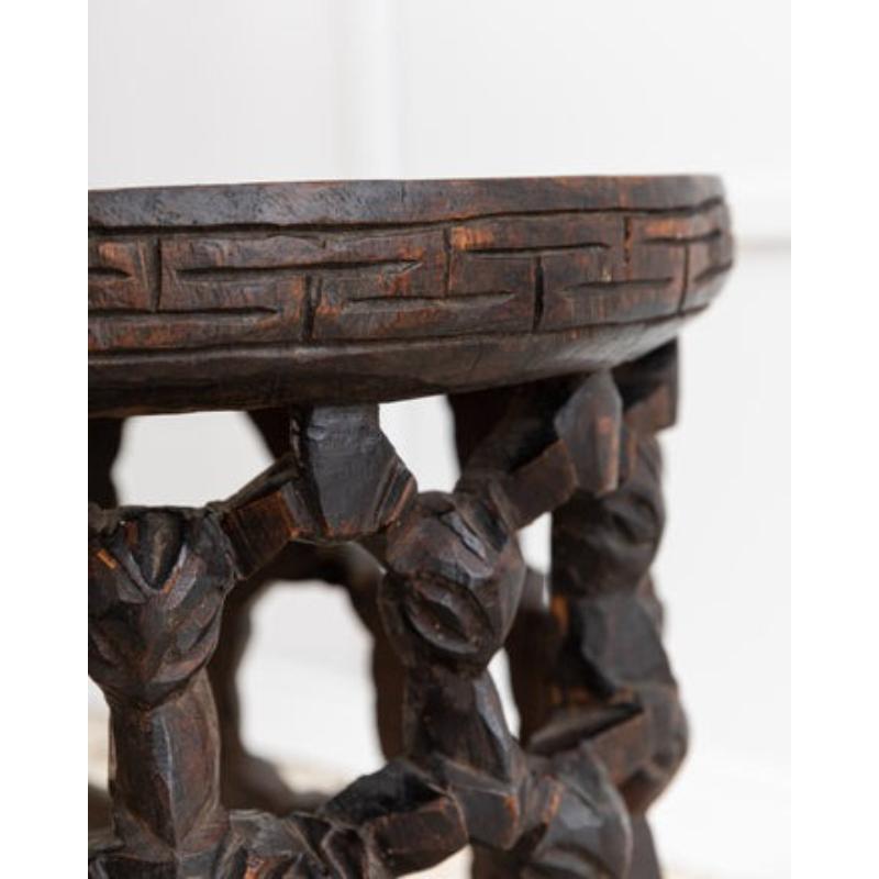 20th Century Old Bamileke Stool Side Table From Cameroon African Art, 1950s For Sale
