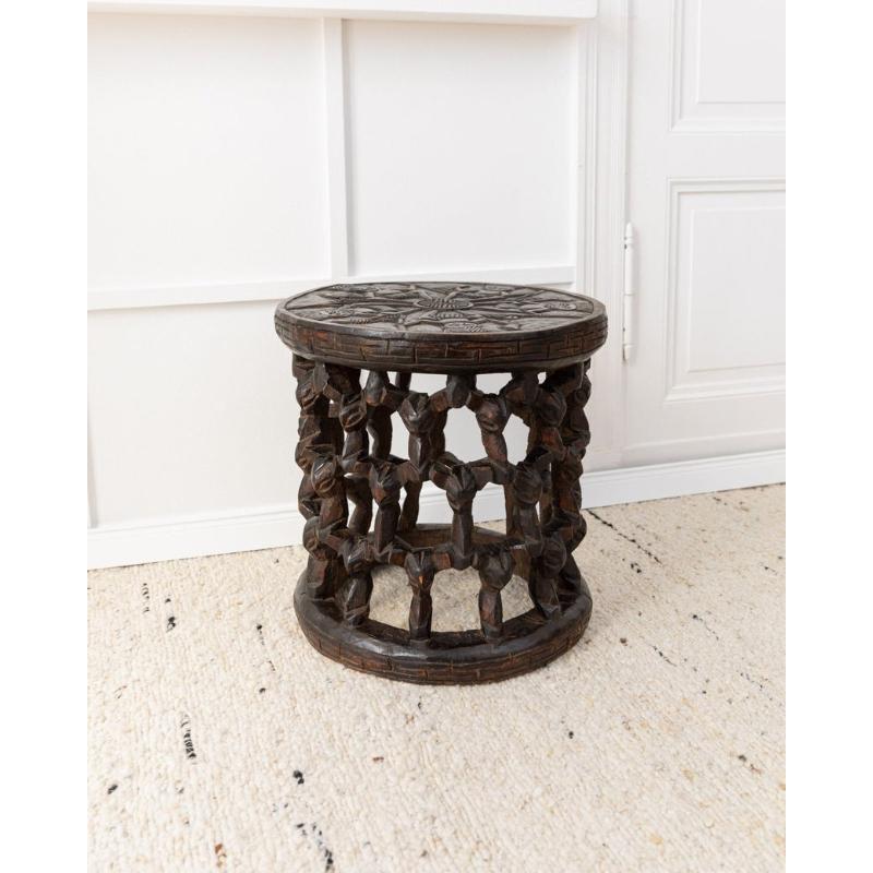 Old Bamileke Stool Side Table From Cameroon African Art, 1950s For Sale 2
