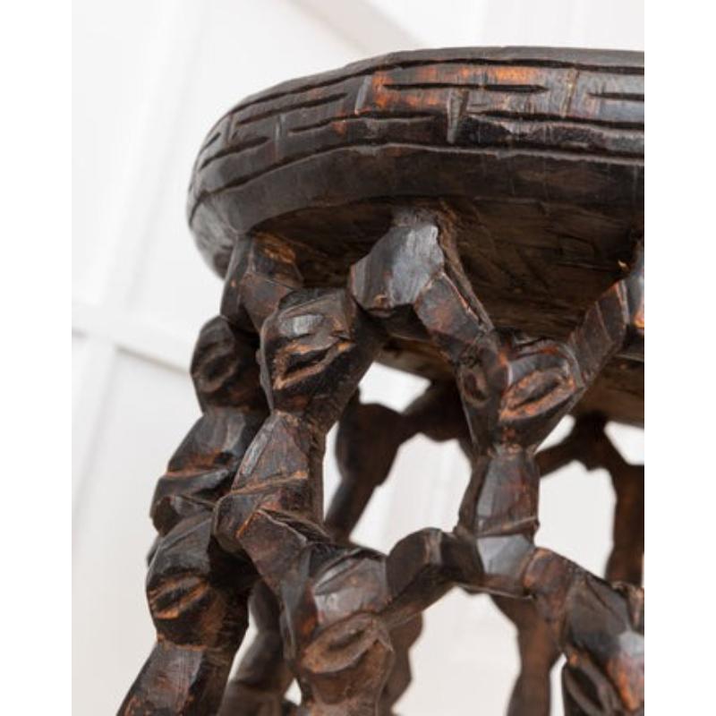 Old Bamileke Stool Side Table From Cameroon African Art, 1950s For Sale 3