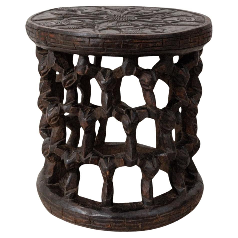 Tabouret Bamileke ancien Table d'appoint du Cameroun Art africain, années 1950