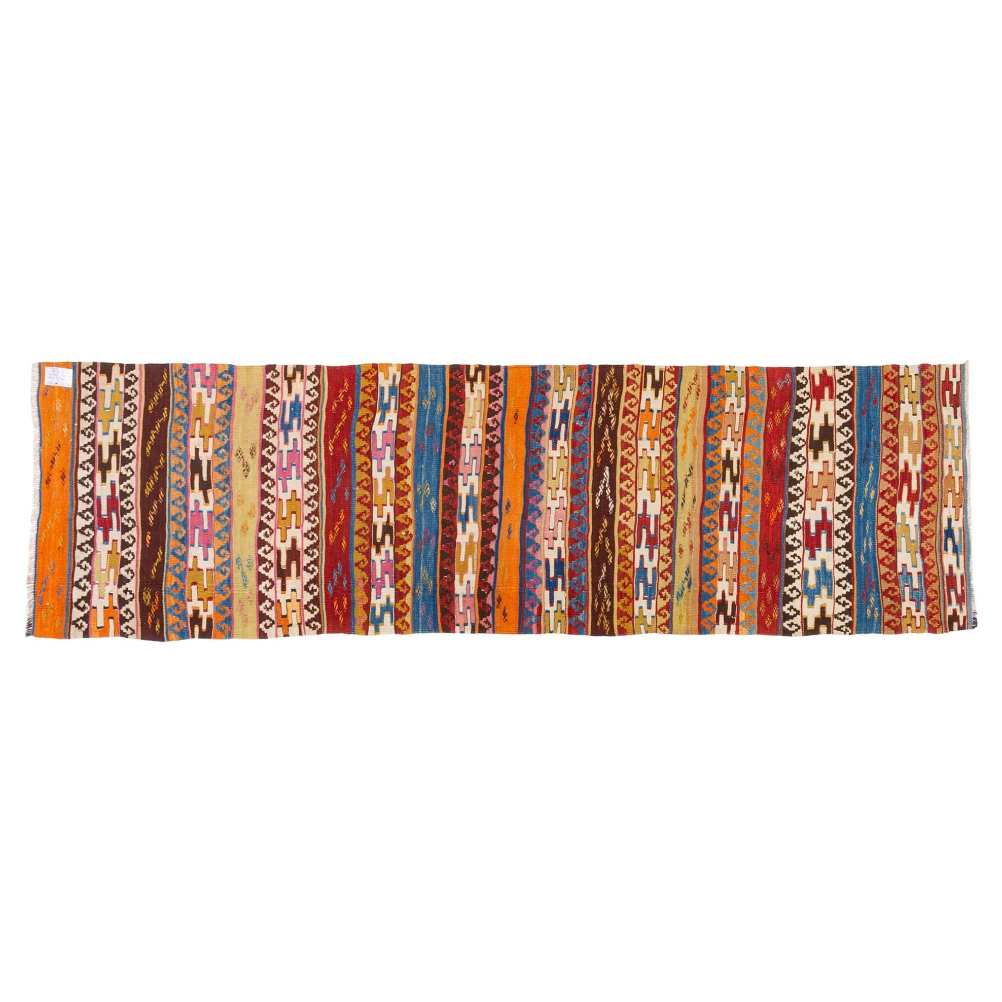 Old Banded Kelim-Läufer VEFA mit Bändern (Sonstiges) im Angebot