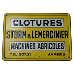 Retro Old Belgian tin advertising sign, 1951
