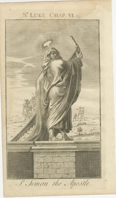 Grabados bíblicos antiguos - Lucas: Simon, Profecía de Simeón y Circuncisión, c.1735