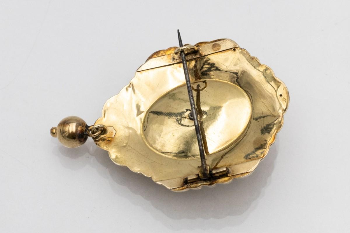 Old Biedermeier Brosche., 2. Hälfte des 19. Jahrhunderts im Zustand „Gut“ im Angebot in Chorzów, PL
