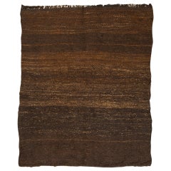 Old Black-Brown Primitive Teppich oder Flachwave