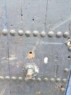 Old Blue Black Moroccan Door, White Back