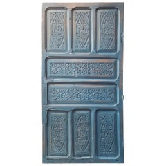 Old Blue Moroccan Wooden Door, 23MD40
