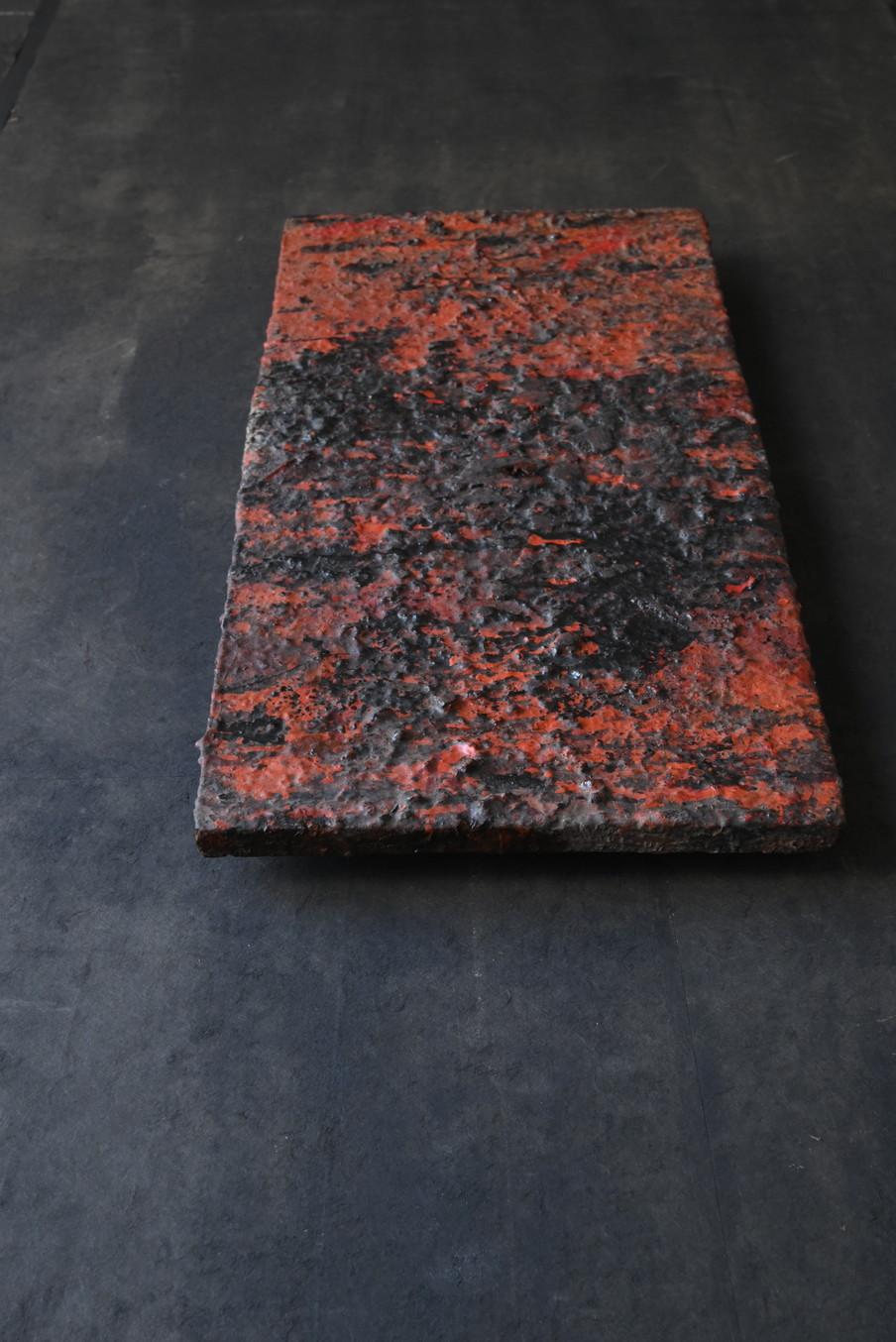 Old boards used by Japanese lacquerware craftsmen/1920-1950/Wall hanging board In Good Condition For Sale In Sammu-shi, Chiba