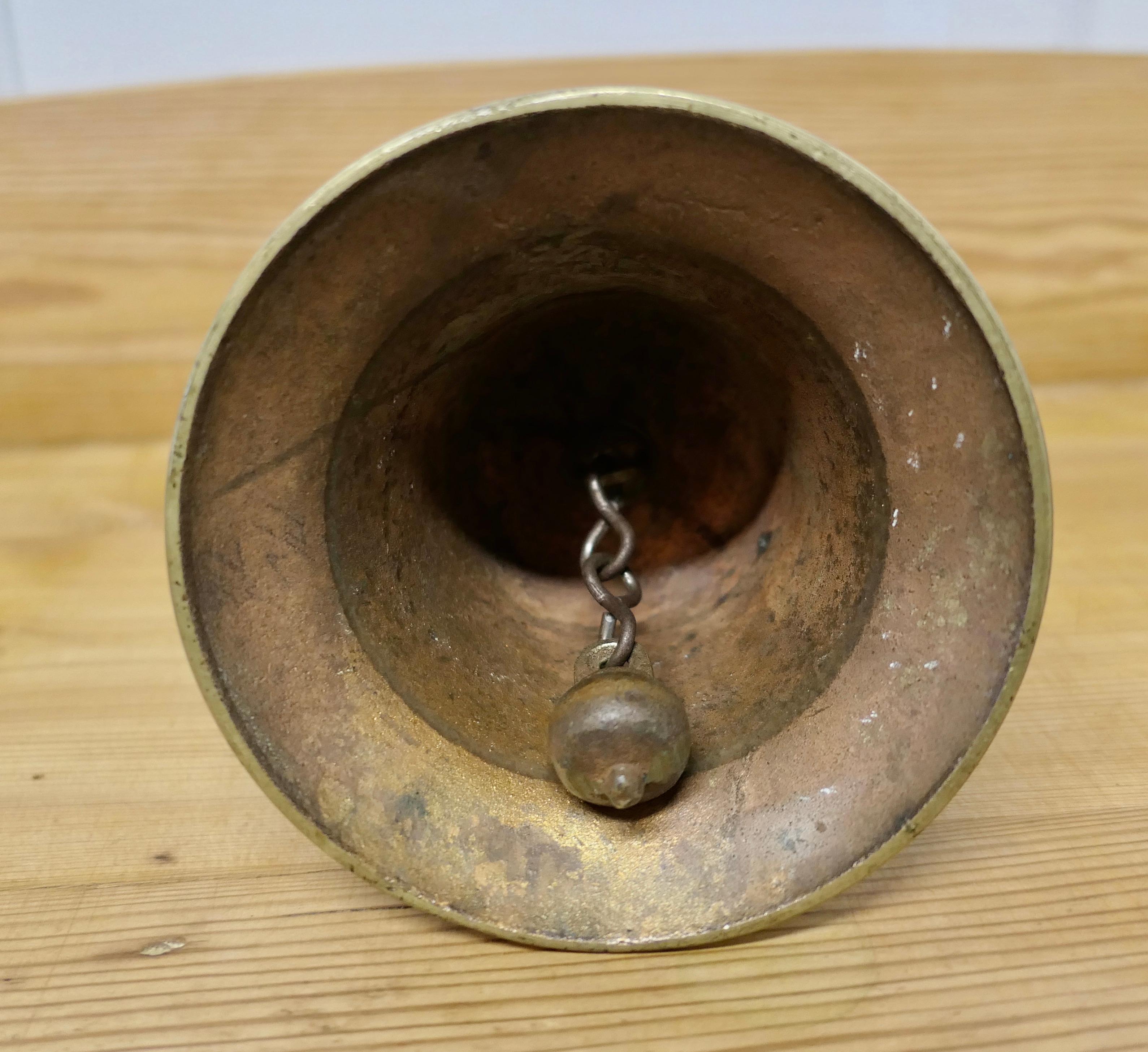 Old Brass British Military Issue Brass Handbell  A Great Piece, Second World War For Sale 1