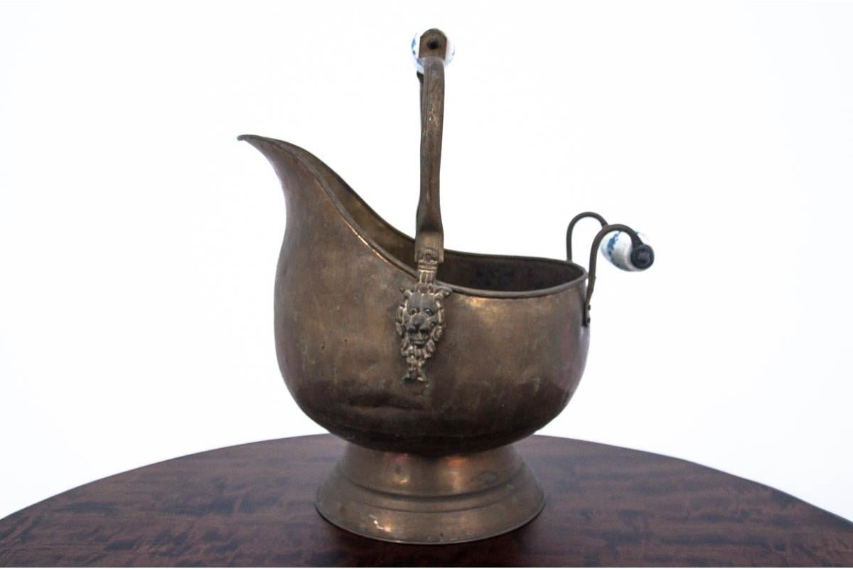 Polish Old Brass Bucket Vessel, Pot
