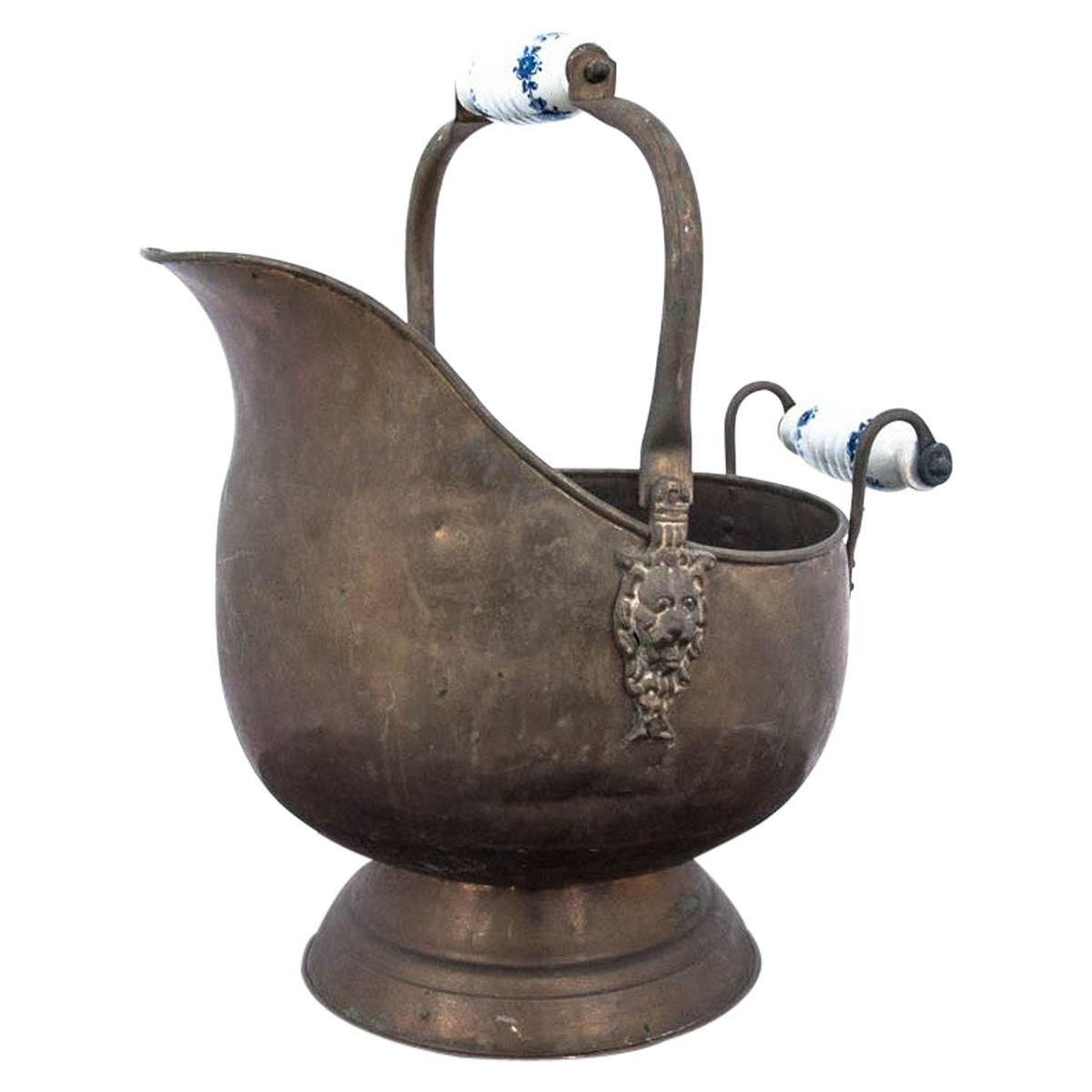 Old Brass Bucket Vessel, Pot