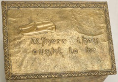 Antique Brass Storage Case for Slippers, Vintage Gift Idea, 1930