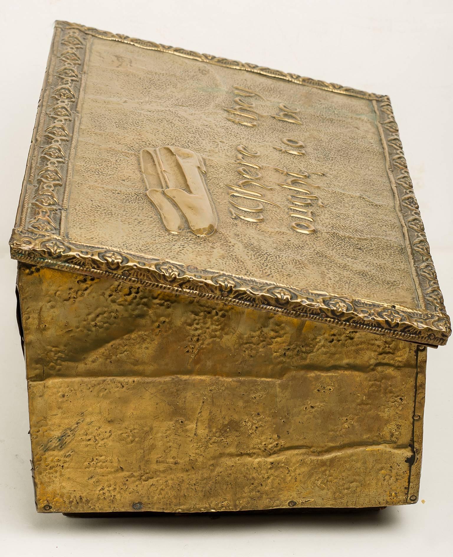 English Storage Brass Case for Slippers: Idea for a Gift For Sale