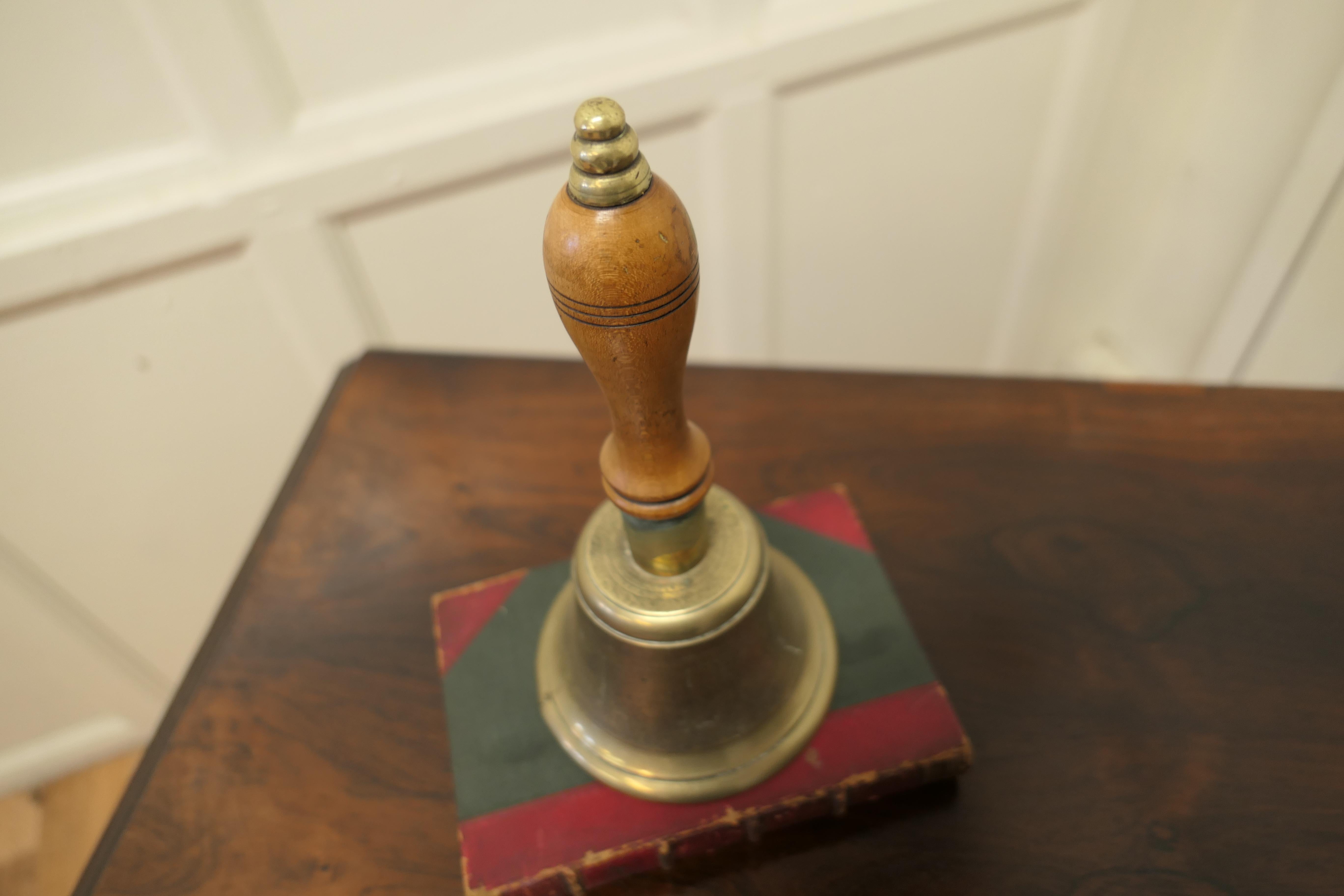 Art Nouveau Old Brass Hand Bell, Primary School Bell